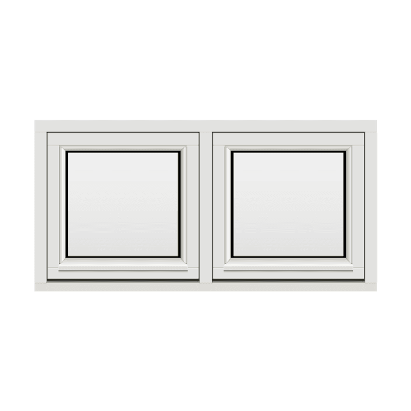 H-vinduet sidesving 2 rams 120x60 (119x59)