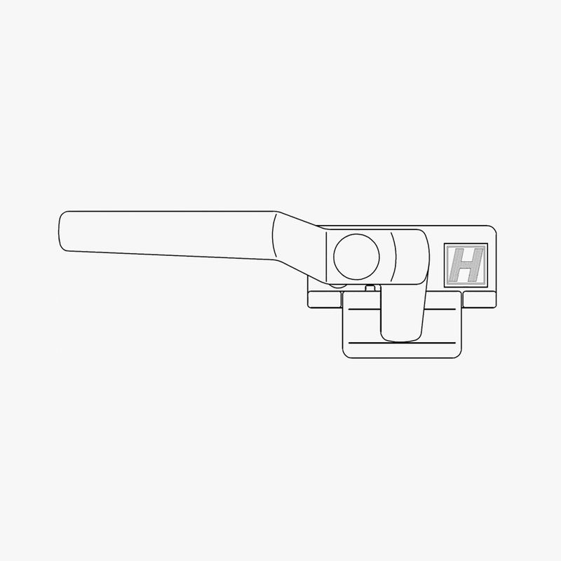 H-vinduet+ Togreps-vrider v1 m/klaff Hvit Høyre